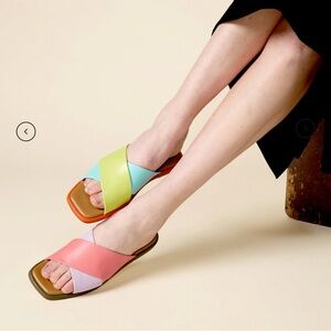 Charlotte Stone Kim Multicolor Crisscross Sandals